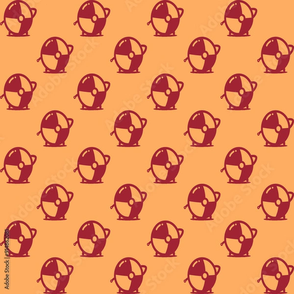 Obraz Cute cartoon kawaii pattern on brown background. Seamless design for fabric, wallpaper, and children's products.