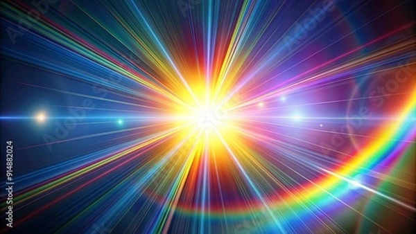 Obraz Optical rainbow lens flare effect on a sunny day , rainbow, lens flare, effect, sunlight, colorful, optical, vibrant