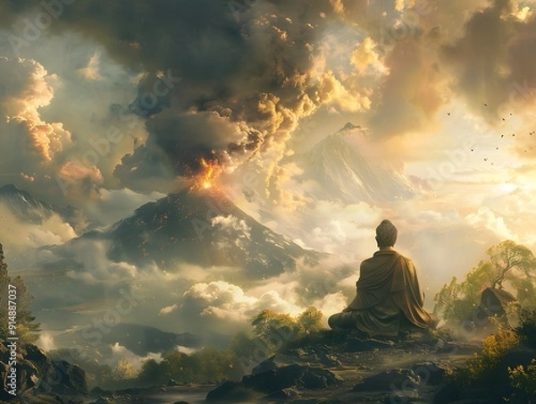 Obraz Buddha Contemplating Eruption.