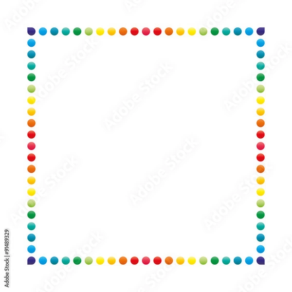 Fototapeta Dotted frame corner design template invitation, greeting, presentation, card, letter, paper, brochure, etc... Vector graphic template.