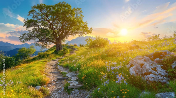 Obraz spring landscape, AI generated