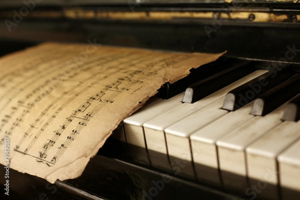 Obraz Piano and old notes