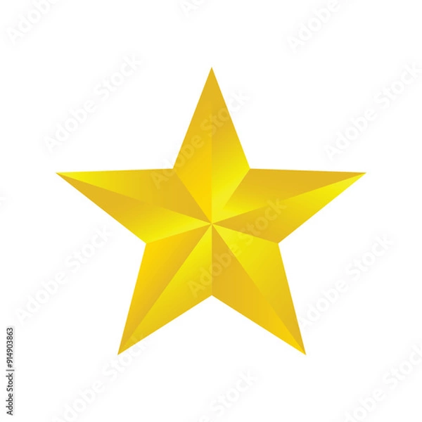 Fototapeta 3d golden Star on white background