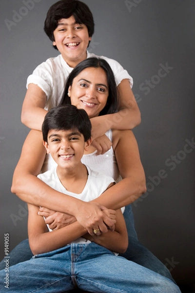 Obraz An Indian mother with her two sons
