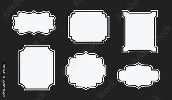 Obraz Vintage frames set isolated on white background. Decorative frame. Vector