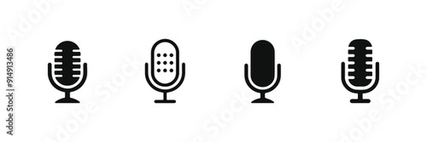 Obraz Microphone icon set. Different microphone collection. Vector