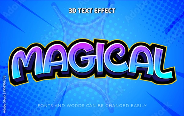 Obraz Magical 3d editable text effect style