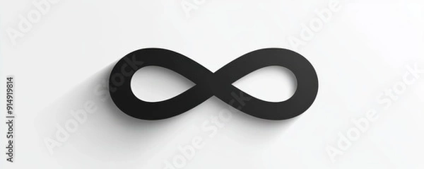 Obraz Stylish black infinity symbol on a white background, representing endless possibilities and eternal connections.