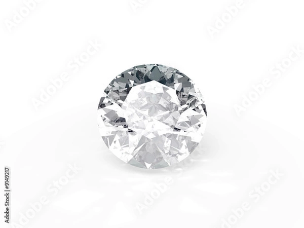 Obraz An isolated brilliant cut diamond on white background