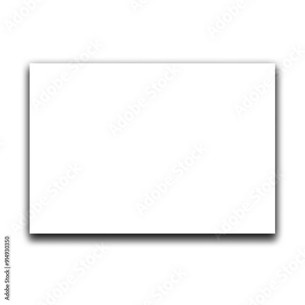 Fototapeta Realistic rectangle shadow and shadow effect. Poster, flyer, business card, banner shadow. PNG shadow isolated on transparent background