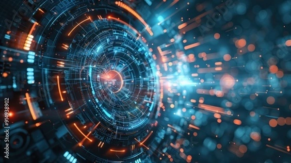 Obraz Abstract Futuristic Digital Technology Interface