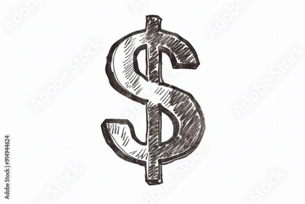 Fototapeta Monetary symbol in minimalist design, representing financial concept