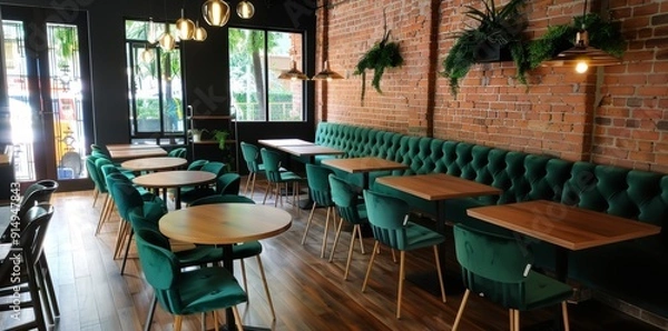 Fototapeta Step back in time at our welcoming retro cafe, where vintage charm meets modern tastes