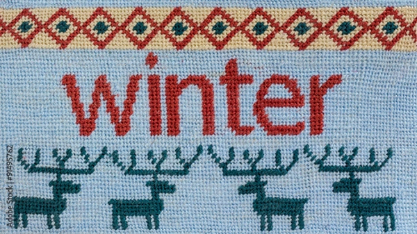 Obraz Needlepoint Winter Background