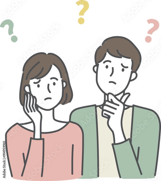 Fototapeta 疑問に思う人たち_男女