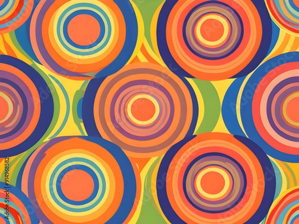 Obraz seamless pattern with circles,Ai generated 