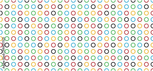 Obraz Abstract background with colored circle seamless pattern isolated on white bg