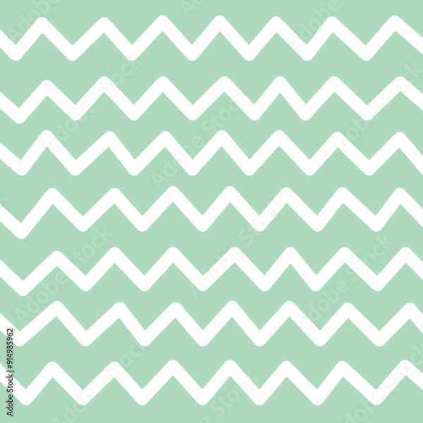 Fototapeta Bold Green Base with Zigzag Texture