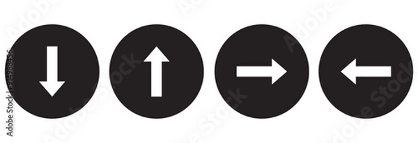 Fototapeta left right up down arrow navigation direction vector design