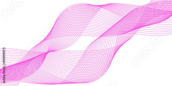 Obraz Abstract vector background with pink wavy lines. Pink wave background. Design element for technology, science, modern concept. Wave lines motion vector design