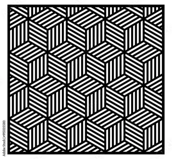 Fototapeta Seamless LInework Islamic Pattern Vector 3D Background PNG