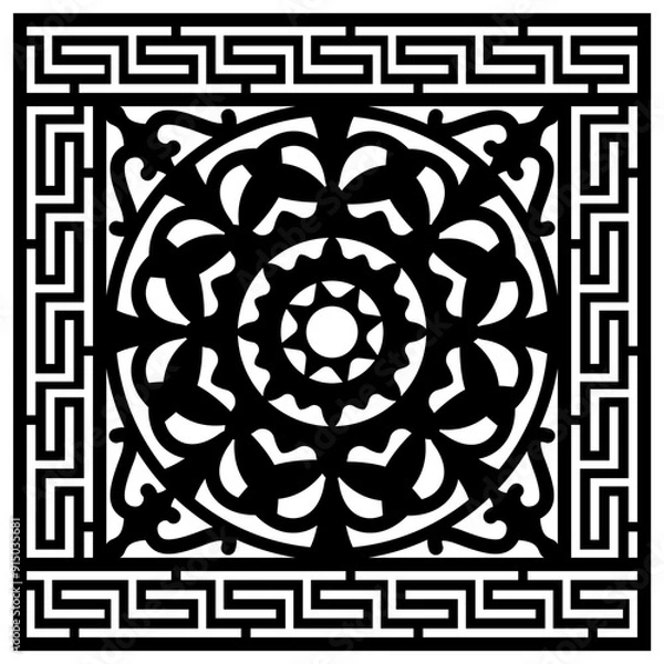 Fototapeta Versace Flower Rectangle Vector Flower Background
