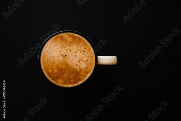 Fototapeta cup of espresso coffee on black background