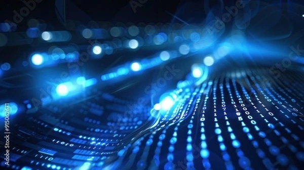 Fototapeta Digital Data Flow Abstract