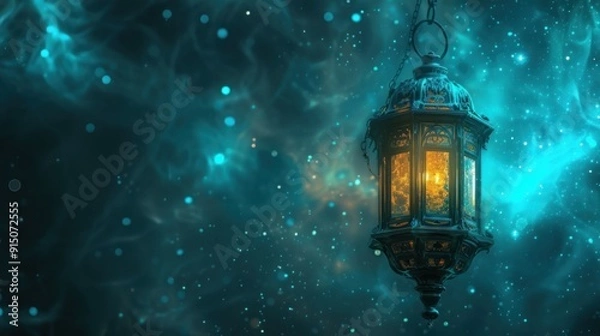 Fototapeta Glowing Lantern with a  Mystical Background.