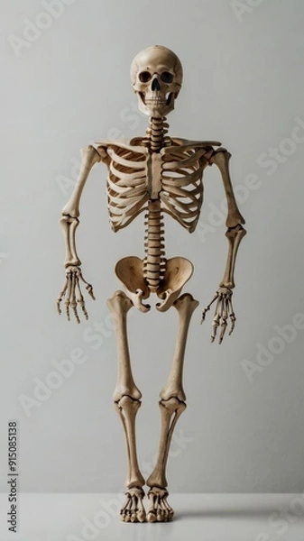 Fototapeta 3D Skeleton and Skull Isolated on Black and White Backgrounds