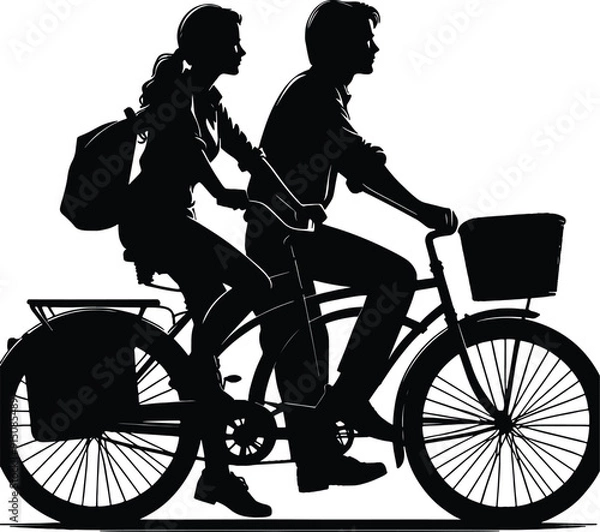 Fototapeta Bi cycle vector art illustration on white background