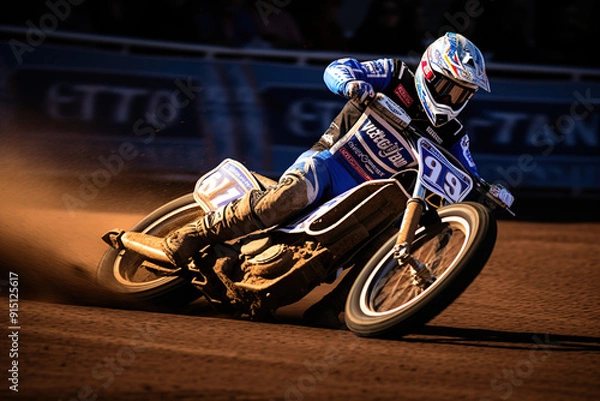Obraz Speedway rider in action on the track