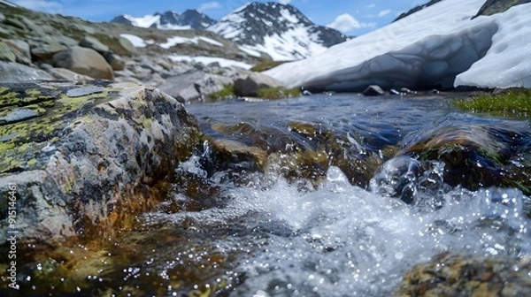 Fototapeta A stream is a powerful stream of water