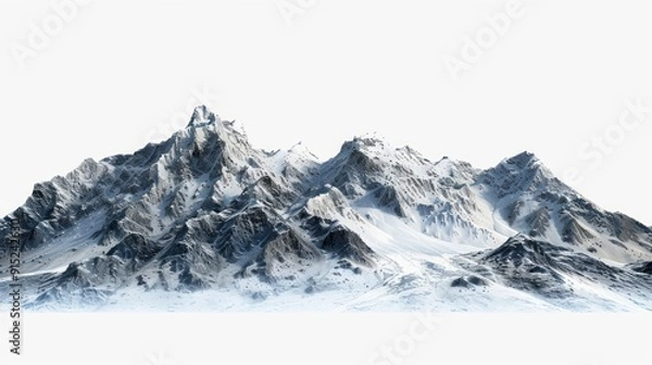 Fototapeta Snowy mountain range desktop wallpaper