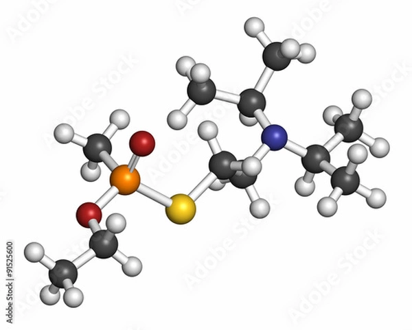 Obraz VX nerve agent molecule (chemical weapon). 