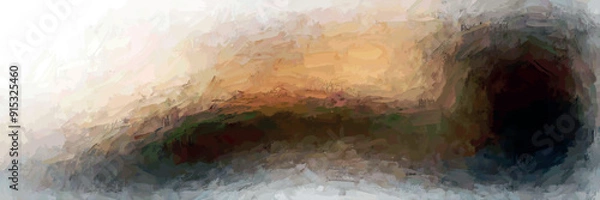 Fototapeta layers of vector color and texture breathe life into this abstract figure, brush stroke details and blended shadow effect illustration 