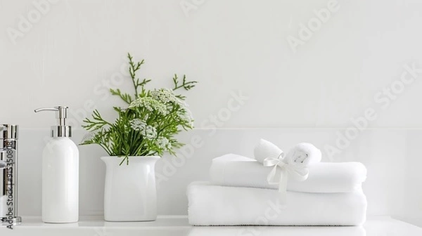 Obraz modern bathroom interior with bathroom. White Background. Stylish and Many things are used in lifestyle
