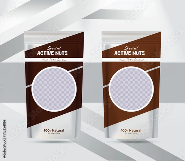 Fototapeta nuts product packaging stand up pouch design