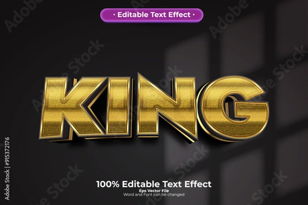 Obraz King New editable text effect in modern trend style