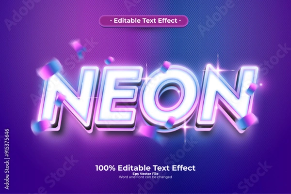 Obraz Neon editable text effect in modern trend style