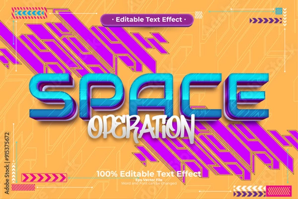 Obraz Space Operation editable text effect in modern trend style