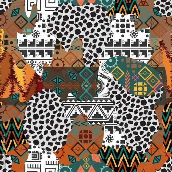 Fototapeta Seamless pattern abstract spots dots