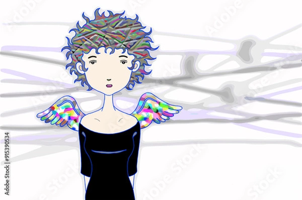 Fototapeta レディースイラスト - 天使・エンジェル・エンゼル・翼・コスプレ