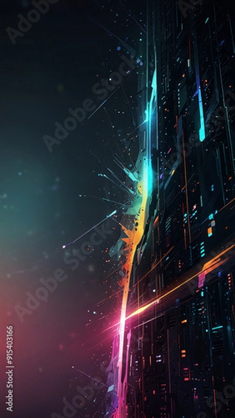 Fototapeta Abstract futuristic vertical background