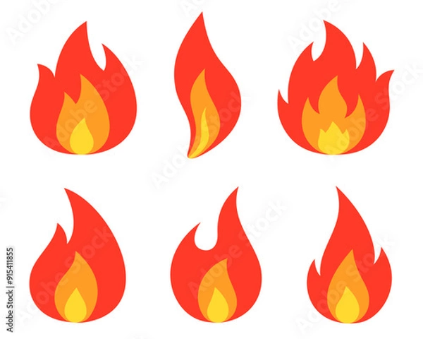 Fototapeta fire icon vector. symbol, sign.