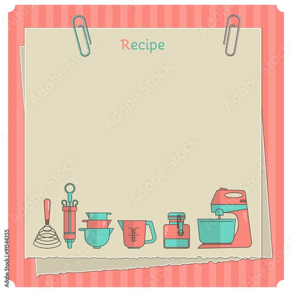 Obraz Recipe card. Kitchen note template