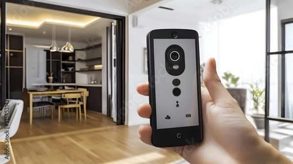 Obraz Intelligent Smart Doorbell with Video Feed for Secure Home Surveillance and Access Control