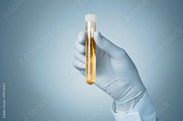 Obraz Doctor's hand with urine sample