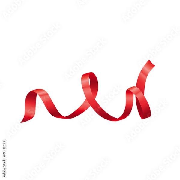 Obraz red ribbon isolated on white background