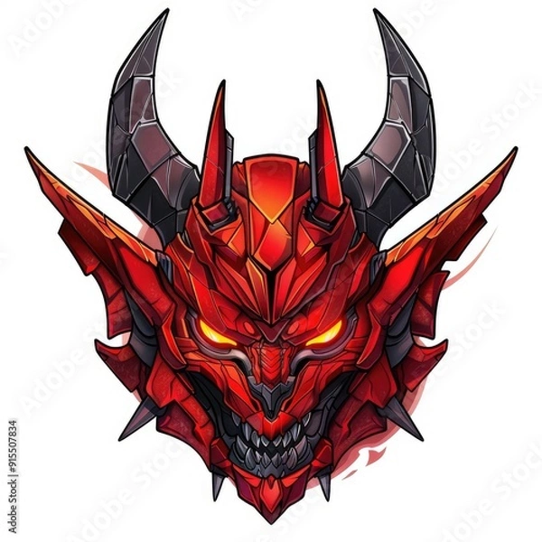 Fototapeta Red Skeleton Dragon Monster Head